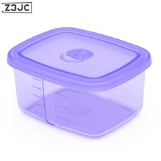 Z3JC 食品級硅膠冰箱收納盒保鮮袋水果蔬菜儲物盒冷凍分裝保鮮盒飯盒, 1個, 800ML紫色歐標:如圖