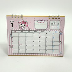 일본 정품 2026 산리오 탁상달력, 1개, 마이멜로디