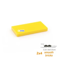 20개 DIY 피규어 벽돌 매끄러운 2x4 교육용 창의적 크기 87079와 호환 14세 이상용 플라스틱 장난감, 06 20pcs yellow