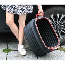 세차바스켓 접이식 세차버킷 대용량 통 바구니 물통, 37L 블랙 커버 포함, 상세 페이지 참고