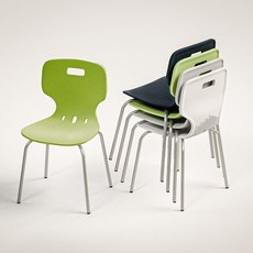 국산 애플체어 사출 플라스틱 식탁 의자 철다리 인테리어 구내식당 학원 회의실 카페 야외 강의실, 그레이