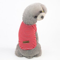 제제펫 심플라인 여름반팔 강아지 의류 Y113PDFC170, 레드, 1개