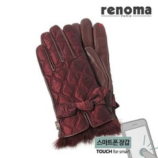 [백화점 정품] 레노마 스마트터치 패딩리본 여성 콤비 가죽장갑 RH-21702