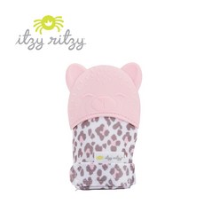 Itzy Ritzy 美國 矽膠搖鈴固齒環 迷你冰涼固齒器 咬咬手套 動物造型 固齒玩具 手搖鈴 3884, 1個, 咬手手-粉紅花豹 / 1767