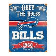 Party Animal NFL Football 엠보싱 메탈 빈티지 벽 데코 침실 사무실 또는 팬 동굴을 위한 튼튼한 금속 벽 아트 36.8 x 29.2cm(14.5 x 1, Buffalo Bills, Buffalo Bills