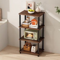 헤븐하임 다용도 선반 진열장, 4단, 월넛(WALNUT)