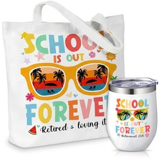 ECLATIS Patelai 교사 은퇴 특별한 선물 화이트 캔버스 백 포켓 포함 355ml12온스 스테인리스 스틸 텀블러 학년말 졸업 299012, EˊCLATIS Patelai 교사 은퇴 특별한 선물