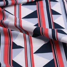 CRT 067 탐나요 순면 무늬 원단 지오스트라이프 패턴 패브릭 대폭 천, 1개, 네이비레드