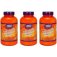 NOW Foods BCAA支鏈胺基酸粉, 3個, 340克
