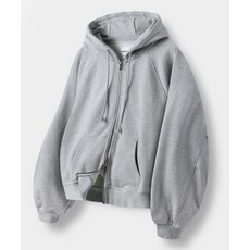 [디미트리블랙] [크롭선택] ASI 포시즌 에센셜 후드 집업_스웻 멜란지