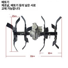 예초기 주행식 제초기 관리기 바퀴 잔디깍이 엔진, 토양 이완 바퀴, 1개, 기본 색상