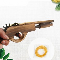 연발 나무 고무줄 건 원목 장난감 장난감건 세트 고무줄건 고무줄밴드 1P, 1개