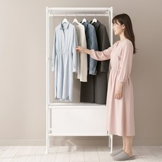 아모란나 조립식 비키니 옷장 라이트 미니 멀티행거 간이옷장 이불장 1인가구 드레스룸, 화이트