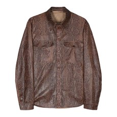 살바토레산토로 스네이크 프린트 가죽 재킷