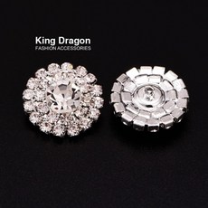 [호환제품] 명확한 라인 석 단추 의류 여성 코트 스웨터 카디건 바느질 20MM 6 개/세트 실버 컬러 생크 다, [01] 20MM 6PCS