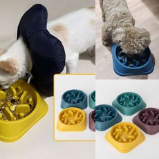 반려견 다크칼라 미로형 돌기 식기 애견밥그릇 애견급체방지 강아지식기 급체방지식기