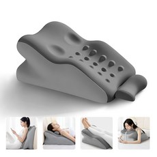 HANC 다기능 침대 등받이 쿠션 다리 목편한 베개 발쿠션, 투톤 그레이