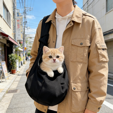 ORZQU 외출 애견 휴대용 강아지 이동가방 안전한 강아지 가방 이동가방, 블랙, 1개