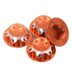 알루미늄 휠 허브 커버 방진 Rc 1:8 X-maxx Summit E-revo Arrma 모델 자동차 미끄럼 용 17mm 육각 너트, 07 Orange 4pcs