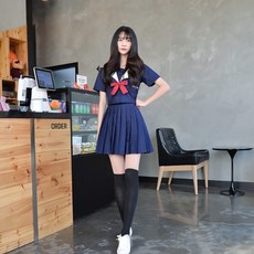 교복몰 (대여) 반팔청순 네이비 일본여고생 세라복졸