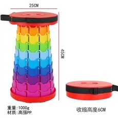 伸縮椅 特厚伸縮凳 折疊椅 超耐重手提肩背戶外凳 野餐釣魚排隊神器, 1個, 紅色 [彩色]特厚