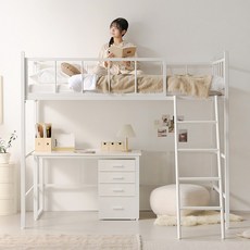 e스마트 프라임 철제 수납 2층 성인 벙커침대 SS, 화이트, 1. 프라임 벙커 A타입