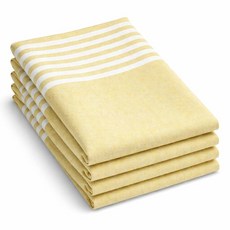 Softopia Cotton Buffalo 격자 무늬 천 냅킨 4개 세트 부드럽고 내구성이 뛰어나며 주름 방지 원단 저녁 식사 결혼식 레스토랑 뷔페 파티 크리스마스, 18" x 18" (Set of 4), 놀라, 레몬 옐로우 Softopia Cotton 14