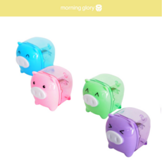 모닝글로리 아기돼지 미니 연필깎이, 1개, 하늘색