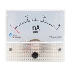 STK 아날로그 전류 패널 미터 회로 테스트 용 DC 전류계 암페어 테스터 게이지 선택할 수있는 다중 측정 범위, 64x63x56mm, 다른, 0-30MA, 1개