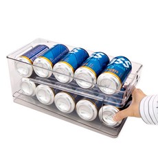캔음료 2단 디스펜서 냉장고 정리 트레이 캔맥주 보관 1개, 1개입