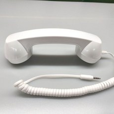 레트로 수화기 c타입 단자 빈티지 옛날 전화기 디자인 아날로그 감성 핸드폰 통화 유선, 밝은 흰색