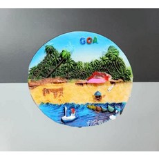 이집트기념품 이집트마그넷 현관문인테리어 냉장고자석 입체, 에메랄드그린 인도 7.5 x 6cm