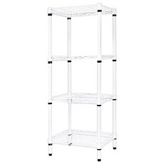超值四層架 中鋼鐵材 烤漆 鍍鉻鍍鋅 塑膠配件, 35 x 30 x 90cm, 質感白