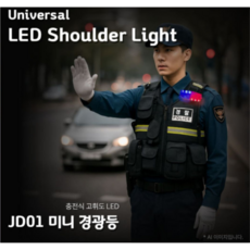바론 미니경광등 (YH-JD01) 어깨부착식 충전식 휴대용 어깨 경광등, LED, 1개