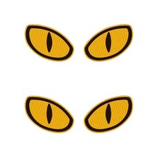 쏘콜드 오토바이 고양이 눈 야광 스티커 2쌍, 2세트, 옐로우
