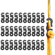 루야딘 30Pcs 가이라인 텐셔너 알루미늄 합금 가이 라인 코드 조정기 텐트 로프 야외 캠핑 하이킹 액세서리용 파라코드, Black, 블랙