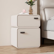 무조립 2단 침대 협탁 고급 크림톤 침대 수납장 모던 인테리어 침실용, 1개, 화이트