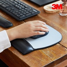 3M 손목보호 젤 마우스패드 받침대 MW310LE, 블랙실버, 1개