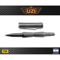 UZI 戰術筆 玻璃擊碎器 鐵灰色 鋁合金 鍍鈦 筆身 防身, 1個