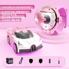 키덜트 손목 시계 RC카 레이싱 알씨카 놀이 조종 선물 제어, 충전 케이블+드라이버+AA 배터리 1개, 1개, 2.4G 합금 핑크 화이트 패트라 G 페인트 무드등 포
