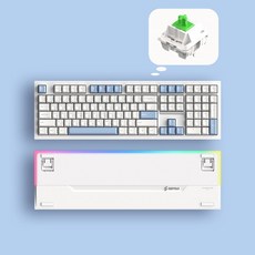 SPM PL108W 아라 풀배열 108키 숫자키 유무선 블루투스 사무용 기계식키보드, PL108W 아라 (화이트 몽돌), 화이트, 독자규격 스위치