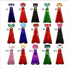 3D立體雙層熱轉印材質 不掉色 萬聖節服裝 聖誕節兒童表演披風 二件式(披風 眼罩)聯盟披風 粉色/紅色/黑色披風