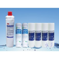 3M 9812XS 家用生飲級三道式一年份濾心，搭配台製認證前置濾心（除氯版、軟水抑制水垢版）（7支組合），隨貨發票, 1個, 除氯版(圖一)