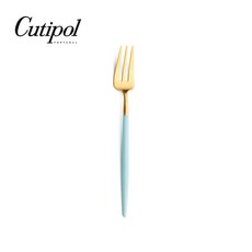 Cutipol GOA 蒂芬妮藍金霧面不銹鋼 17cm點心水果叉 葡萄牙手工餐具, 1個