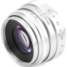 Vbestlife 대구경 렌즈 휴대용 35mm F1.6 C-마운트 수동 고정 초점 인물 사진 카메라 풍경 촬영 거리 스냅 촬영에 효과적으로 셔터 속도 향상 은색
