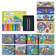 兒童創意繪畫套裝，多款可愛圖案畫板，安全無毒顏料，培養孩子藝術天賦, 交通款, 1個