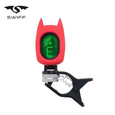 SWIFF 夾式調音器 烏克麗麗 吉他 提琴 貝斯 A72, 1個, 紅色蝙蝠