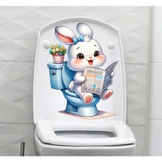 태쓰 배변훈련 기저귀떼기 변기스티커, 토끼