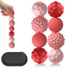 Kizcmvre 실리콘 마그네틱 피젯 볼 - 스트레스 완화 및 ADHD 불안을 위한 감각 마그네틱 실리콘 볼 책상 장난감 8개 청소년 및 성인용 질감 있는 표면이 있는 조용한, 핑크