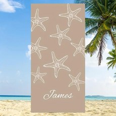 불가사리 비치 타월 이름로고 대형 수영 요가 목욕 스포츠용 얇고 빠른 건조